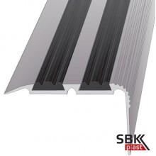 ПО-68/З0 алюминиевый угловой порог противоскользящий с черной резиновой  вставкой